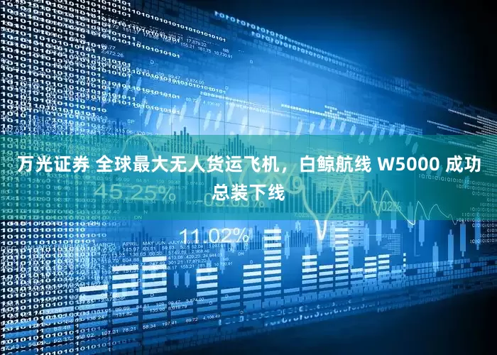 万光证券 全球最大无人货运飞机，白鲸航线 W5000 成功总装下线